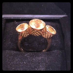 Ray Griffiths 3-stone Citrine 18k Gold Ring